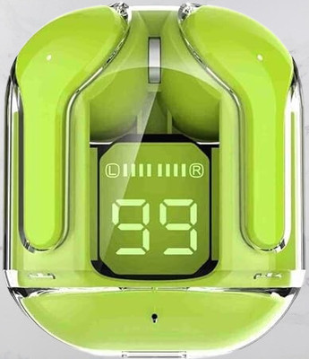 Mid Light Premium design UltraPods Buds EP07 Transparent With Charging Case M68 Bluetooth(Green, True Wireless)