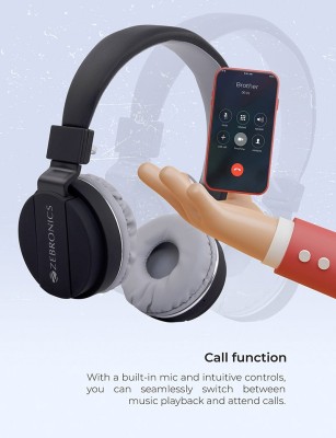 ZEBRONICS Air One Bluetooth Headset(Black, On the Ear)