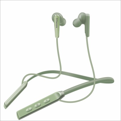 TP TROOPS Wireless in Ear Bluetooth Neckband with ENC Mic, 60H Playtime, Headset Headset Bluetooth Headset(Green, In the Ear)
