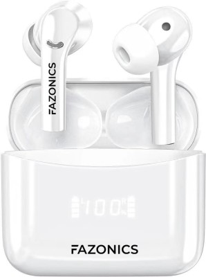 FAZONICS Quickpods M50 PRO 38 dB Active Noise Cancellation 13mm Driver and 50 Hr Playback Bluetooth Headset(White, True Wireless)