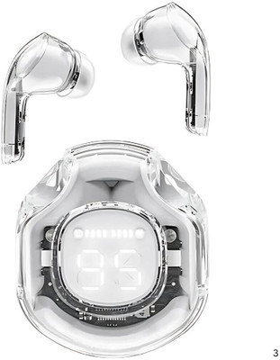 PODJAM Ultrapods Pro TWS Bluetooth Earbuds with Touch Control & Cool Transparent Design Bluetooth(White, In the Ear)