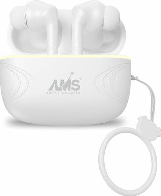 AMS AMSX43Bullets Max TWS Earbuds with 45 HRS Playtime,(40db ENC), Bluetooth v5.3 Bluetooth(White, True Wireless)