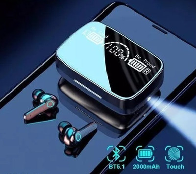 Jeevan jyoti agency M19 Earbuds/TWS/buds 5.1 Earbuds with 280H Playtime, Headphones Bluetooth Gaming Bluetooth(Black, True Wireless)