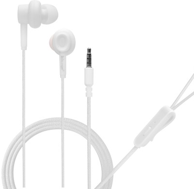 Hitage HP-154 WHITE Audio Bass Loop Compatible FOR ALL MOBILE PHONES Wired Headset(White, In the Ear)