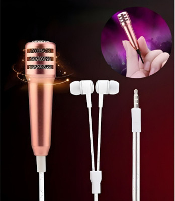 TECHEL Mini Microphone Mic with Earphone HUW20 Wired(Multicolor, In the Ear)