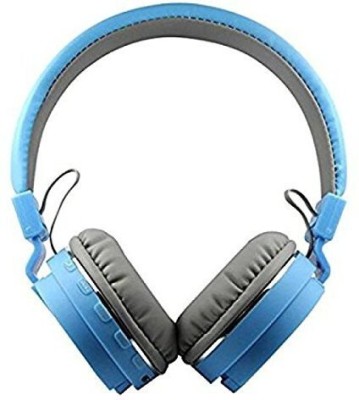 LOPAZ Bluetooth Wireless Headphones Stretchable & Foldable Bluetooth Headset(Blue, On the Ear)