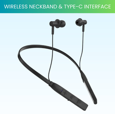 Clairbell BT Rover (Wireless Bluetooth Neckband) Upto 60H Playtime Dual Device PairingU132 Bluetooth(Black, True Wireless)