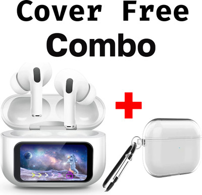 TOUCH 18 Combo Touch Screen Bluetooth Display Earbuds TWS Cancelling Cover free Bluetooth(White, In the Ear)