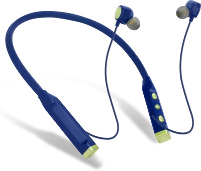 TEQIR TQ-19 Shera 36 Hour Playtime Bluetooth Headphone Neckband Earphone (BLUE3) Bluetooth Headset(Blue, In the Ear)