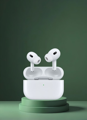 BeatFlow Airpodx pro 2 BF127 Carbon Upto 12Hrs , ANC,Fast Charging Dual Pairing USB-C Bluetooth(White, On the Ear)