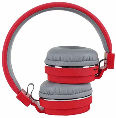 MECKWELL FOLDABLE WIRELESS BLUETOOTH HEADPHONE Bluetooth(Red, On the Ear)