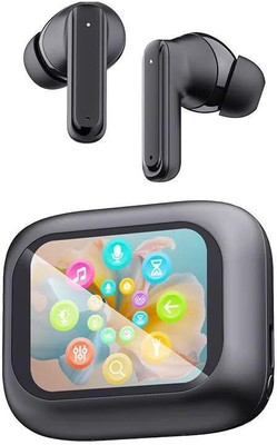 TECHIO Screen TWS, ANC Smart Touch Display True Wireless Buds, ENC for Clear Calling Bluetooth(Black, In the Ear)