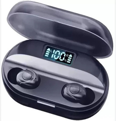 YAROH T2_VP_20Earbuds 5.0 Wireless earphone CVC8.0 noise cancelling with power bank Bluetooth without Mic(Black, In the Ear)