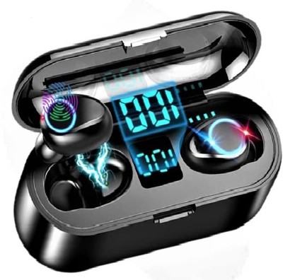 LELISKO Earbuds F9 Gaming TWS with 13mm Drivers, 48Hrs Playback, ASAP Charge Headset Bluetooth Headset(Black BOX BATTERY BACKUP 48HR, True Wireless)