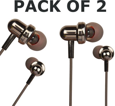 Hitage Combo Earphone HB-91 Wired Stereo Earphone Headset with Mic Wired Headset(Copper, In the Ear)
