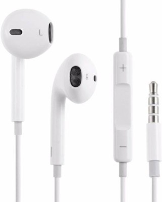 ELECOVER Boom Bass Original Earphones For All 3.5mm Jack Smartphones Wired Headset Wired Headset(White, In the Ear)