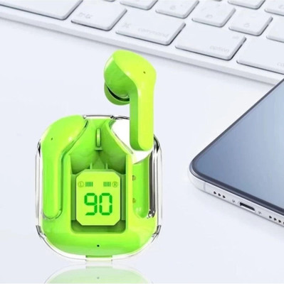 sonauowq Ultrapods Pro Transparent Green Trending Truely wireless bluetooth earbuds Bluetooth(Green, True Wireless)