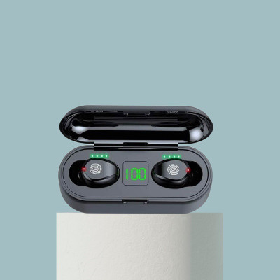YAROH N14_F9 Wireless Earbuds with Bluetooth 5.0 & Digital Display Bluetooth(Black, In the Ear)