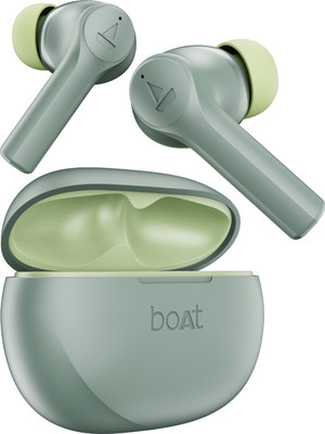 boAt Airdopes Supreme w/ 4 Mics AI ENx Tech, 50 HRS Playback,Multi Point Connectivity Bluetooth(Serene Green, True Wireless)