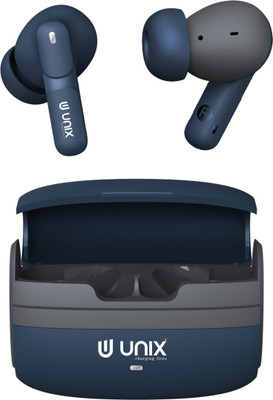 Unix Aerobeat Buds with up to 40 Hours Playback & AI ENC for Calls Bluetooth(Blue, True Wireless)