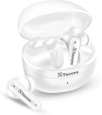 TP TROOPS 35HRS Battery, Fast Charge,Tech,ENx Tech, v5.3 Bluetooth Earbuds Bluetooth(White, True Wireless)