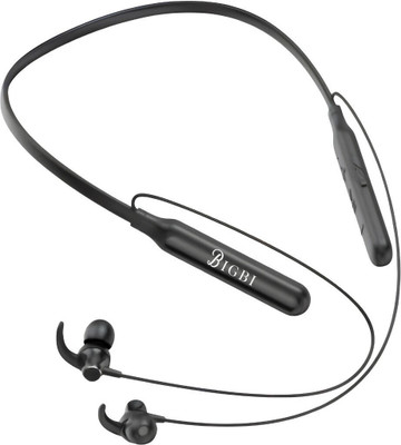 B IGBI FVIP Bluetooth Neckband with 60H Playtime, Noise Cancellation & Fast Charging Bluetooth(Black, In the Ear)