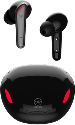 WINGS Ear Earbuds, with 30 Hours Playtime, Bullet Charge, 40ms Low Latency Bluetooth(Black, In the Ear)