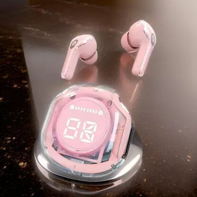 BOTIFY Ultrapods Pro Transparent Pink Trending Truely wireless bluetooth BR 72 Bluetooth(Pink, True Wireless)