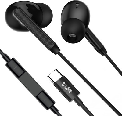 truke Bass 1 type-C Wired Earphones w/ 13mm Drivers, High Bass, In-Line Control & Mic Wired(Black, In the Ear)