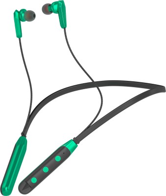 IZWI Best Trending Neckband Earphone with Mic, Stereo Sound for Sports, Gym Bluetooth Headset(Green, In the Ear)