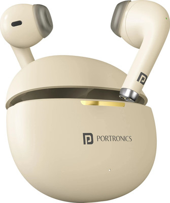 Portronics Ear TWS Wireless Earbuds With 30Hour Playtime,Unique Earbud Design Bluetooth(Beige, In the Ear)