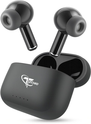 Techio NoizPods TWS with LED Display, Type-C Charging, Bass Boost & Mic Bluetooth(Black, True Wireless)