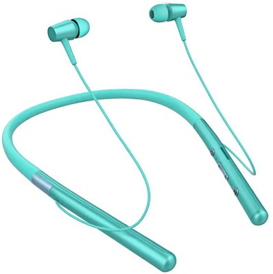 Qeikim ProBass In Ear Bluetooth Neckband 48 Hours Playback IPX5(Splash & Sweat Proof) Bluetooth Headset(LITE GREEN, Enhanced Bass, TF Card Support, Immersive LED Lights, In the Ear)