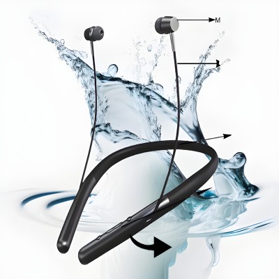 MR.NOBODY N40 PRO With Upto 42 Hours Playback Bluetooth Headset Neckband N48 Bluetooth Headset(Black, In the Ear)