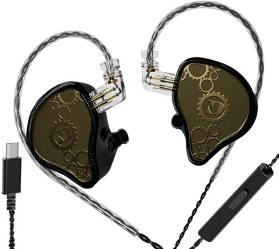 Concept Kart ND Venus in-Ear Monitor Earphone with Mic & USB-C Jack, OFC Detachable Cable Wired(Black, In the Ear)