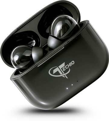 TECHIO Bluetooth Earbuds with Noise Cancellation & Touch Control Bluetooth Gaming(Black, In the Ear)