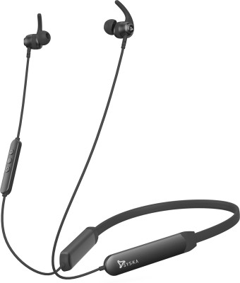 Syska PACE HE100H with ENC,10mm Driver,Fast Charging,100Hr Playback Bluetooth Headset(JADE BLACK, In the Ear)