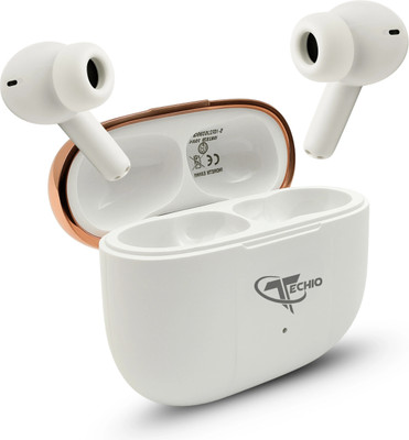 TECHIO Smart Touch Control Earbuds with IPX5 Water Resistance Bluetooth(White, True Wireless)