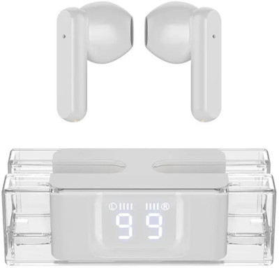 COREGENIX Premium Transparent TWS with BT5.3, 25hrs Playtime,Low Latency, High Performance Bluetooth(White, True Wireless)