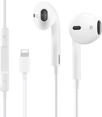MARS Lightning Earphone Compatible With iPhone13 13Mini 13 Pro Bluetooth & Wired(White, In the Ear)