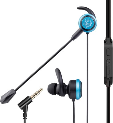 RPM Euro Games Gaming Earphones Headphones | Detachable Mic | For All Phones, PC, PS4, PS5 Wired Headset(Blue, In the Ear)