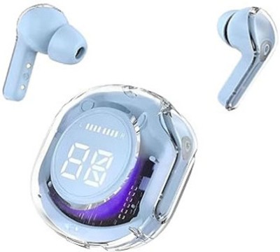 Vntex Ultrapods pro-2 Earbud, Digital Display, Transparent(BLUE) Design, Fast Charging Bluetooth Headset(Blue, True Wireless, In the Ear)