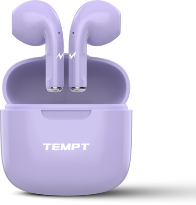TEMPT Dots TWS with 13mm Drivers, 15 Hours of Play Time & 100 Hours of Standby Time Bluetooth(Clear Sound, Purple, True Wireless)