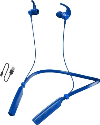 IZWI Bluetooth5.1 Wireless Headphone with Mic, 24Hrs Playtime, 10mm Driver Neckband Bluetooth Headset(Blue, In the Ear)