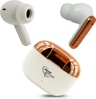 TECHIO Airdopes 300 TWS Earbuds with 30H Playtime, Deep Bass, Mic & IPX5 Bluetooth(White, True Wireless)