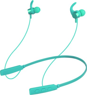 IZWI Classo Series with In-built Mic , Upto 35Hours Playtime Wireless v5.0 Neckband Bluetooth Headset(GREEN 35HOUR BATTERY BACKUP, In the Ear)