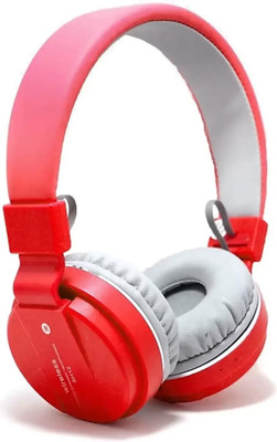 RECTITUDE Bluetooth Headphones, Wired/Wireless Headphones with Mic-Soft Ear Cushions Bluetooth & Wired(Red, On the Ear)