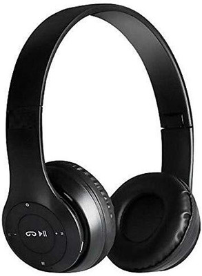 VEKIN Wireless Bluetooth Headphone With FM SD Card Slot with calling Bluetooth(Black, On the Ear)