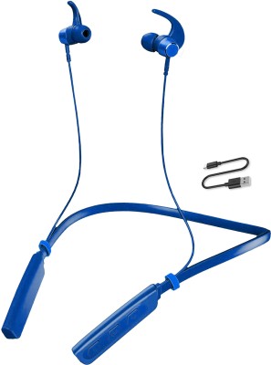 TEQIR Neckband Earphones Headphones Style Sport Headset Wireless Earphone Bluetooth Gaming Headset(Blue, In the Ear)