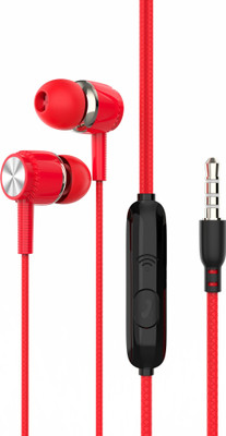 Zusix VX-01 Wired Earphone Handsfree with Mic Wired(Red, In the Ear)